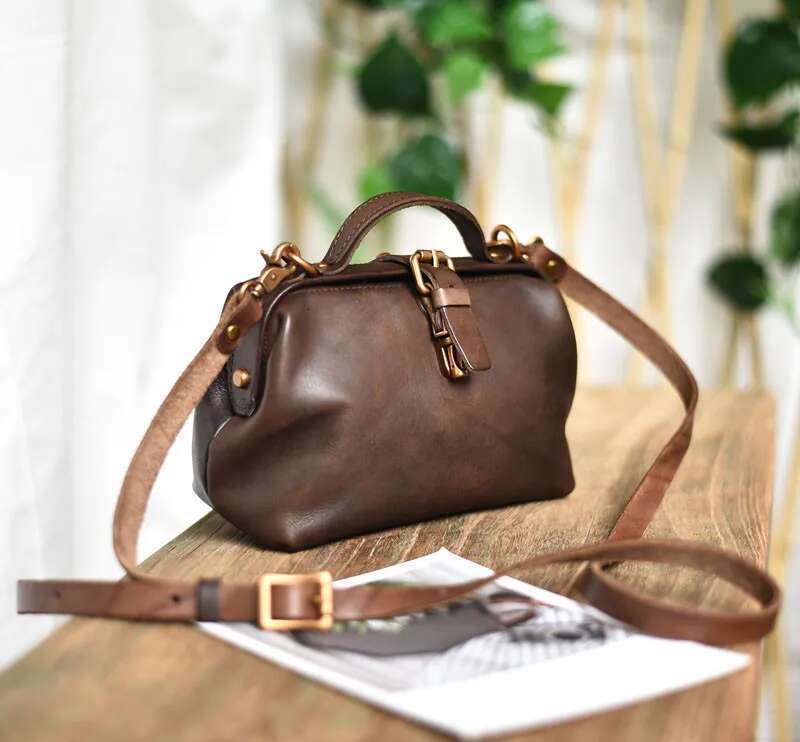Designer Handmade Genuine Leather Ladies Small Shoulder Crossbody Bag Vintage Casual Real Cowhide Women's Mini Cute Handbag