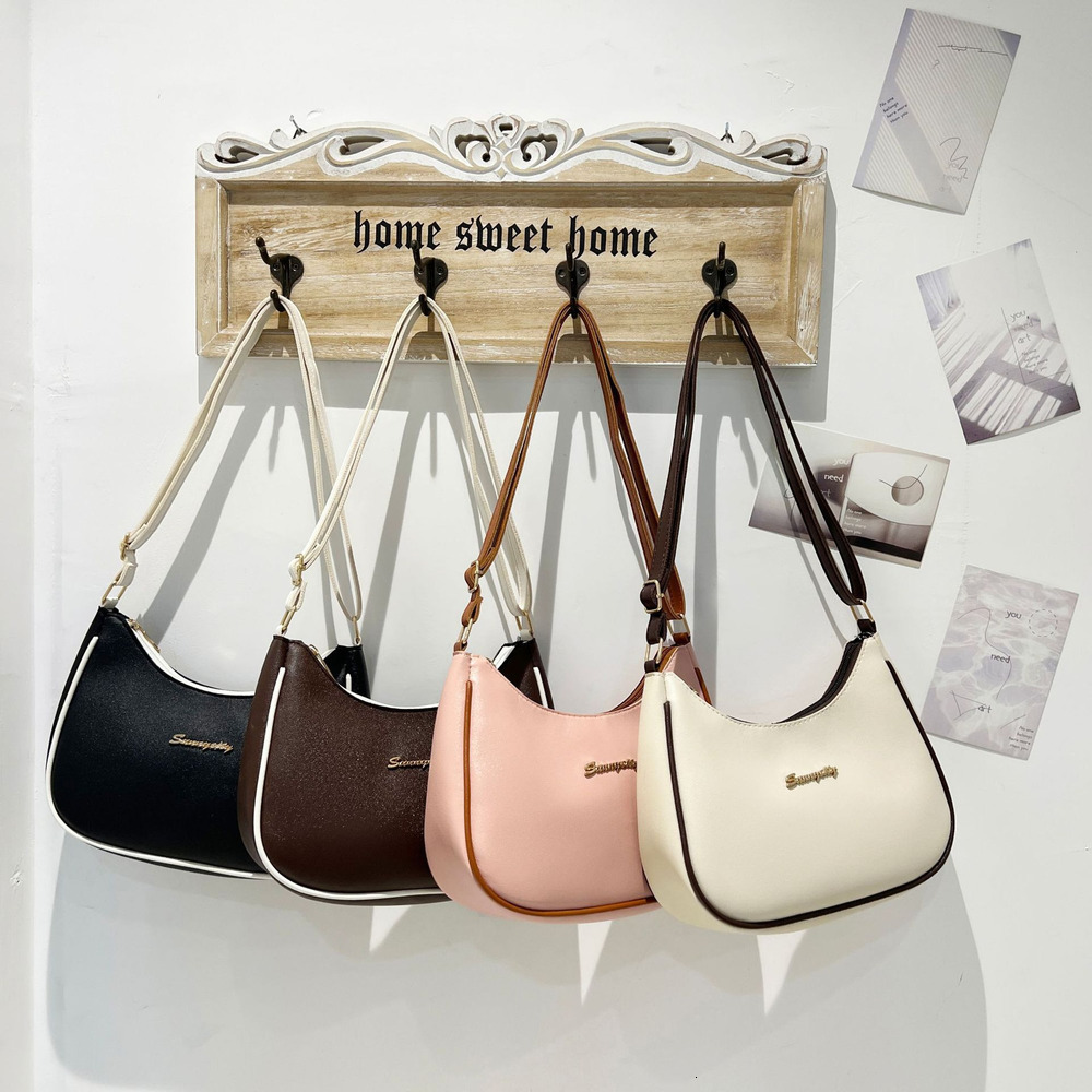 Contrast underarm bag 2025 Ladies Handbag High end Crossbody Women's Korean version Shoulder Bag