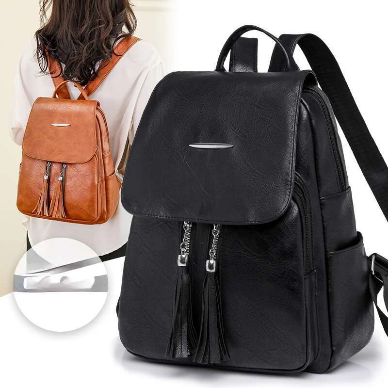 Ladies' Backpack, Travel Bag, Durable Casual Backpack With Practical Pockets And Zipper Closure