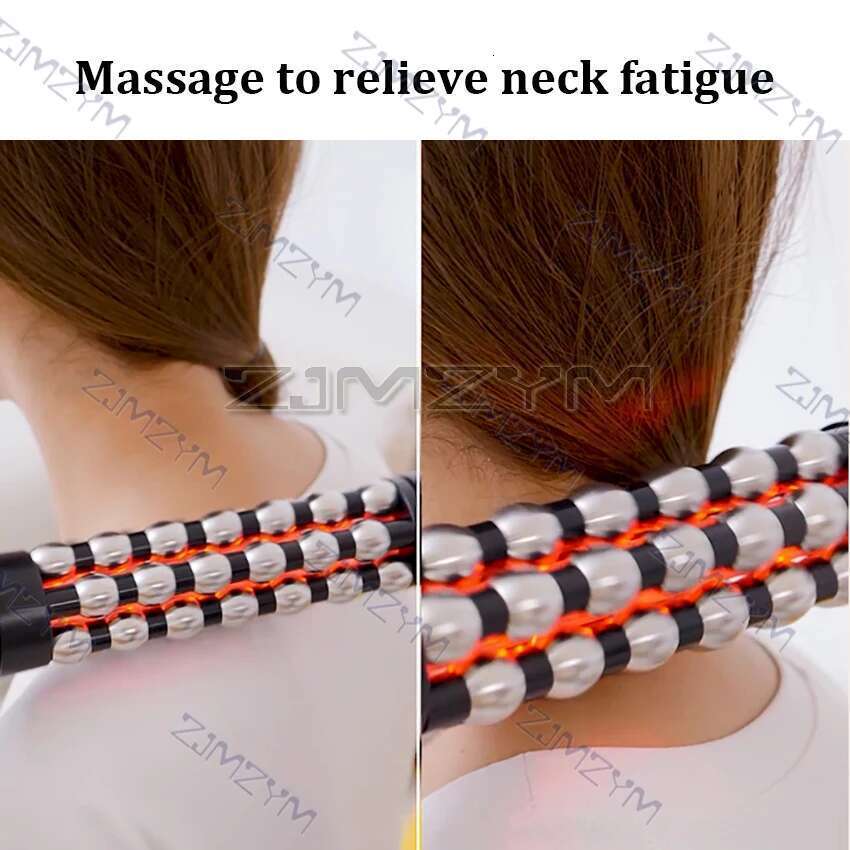 Relaxed Red Light Heated Device 360 Rotating Inner Ball Muscle Relaxation Massage Roller For Whole Body Anti Cellulite
