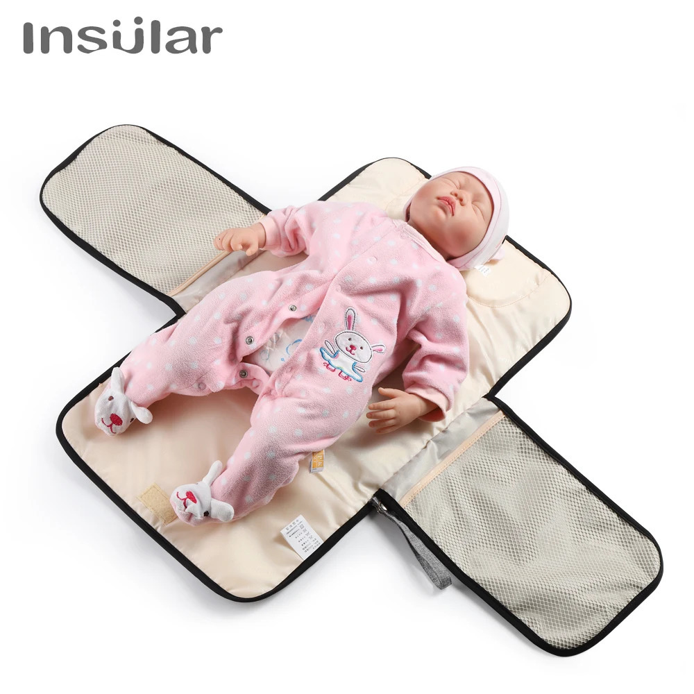 Portable Baby Changing Mat Infant Multifunction Diaper Changing Pad born 2 IN 1 Waterproof Changing Pad Cover Storage Bag 250515