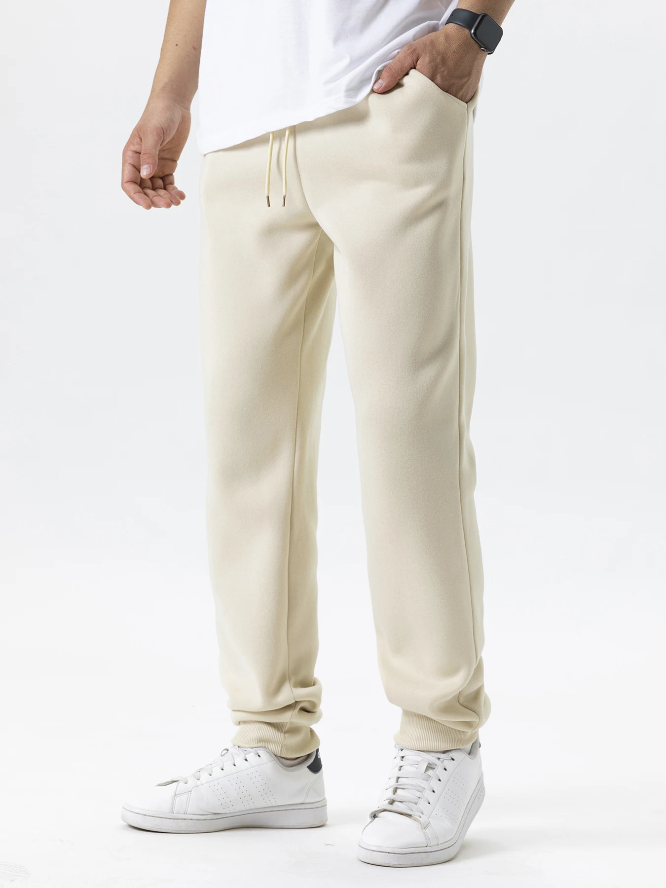 Mens Casual Pants Autumn Winter Fleece Sweatpants Men Joggers Elastic Waist Sport Trousers Baggy Fitness Gym Clothing 250515