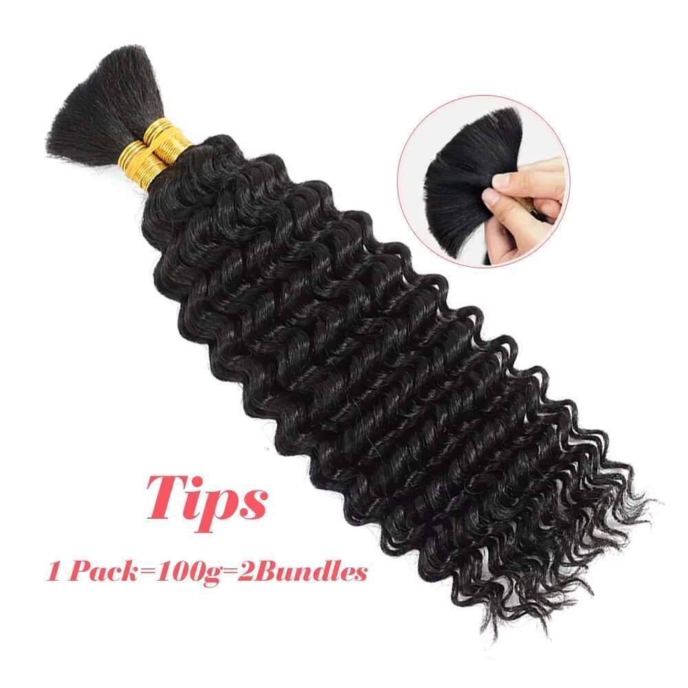 Deep Wave for Braiding No Weft Bundles For Women Extensions 100g Brazilian Virgin Bulk Human Hair Clearanc