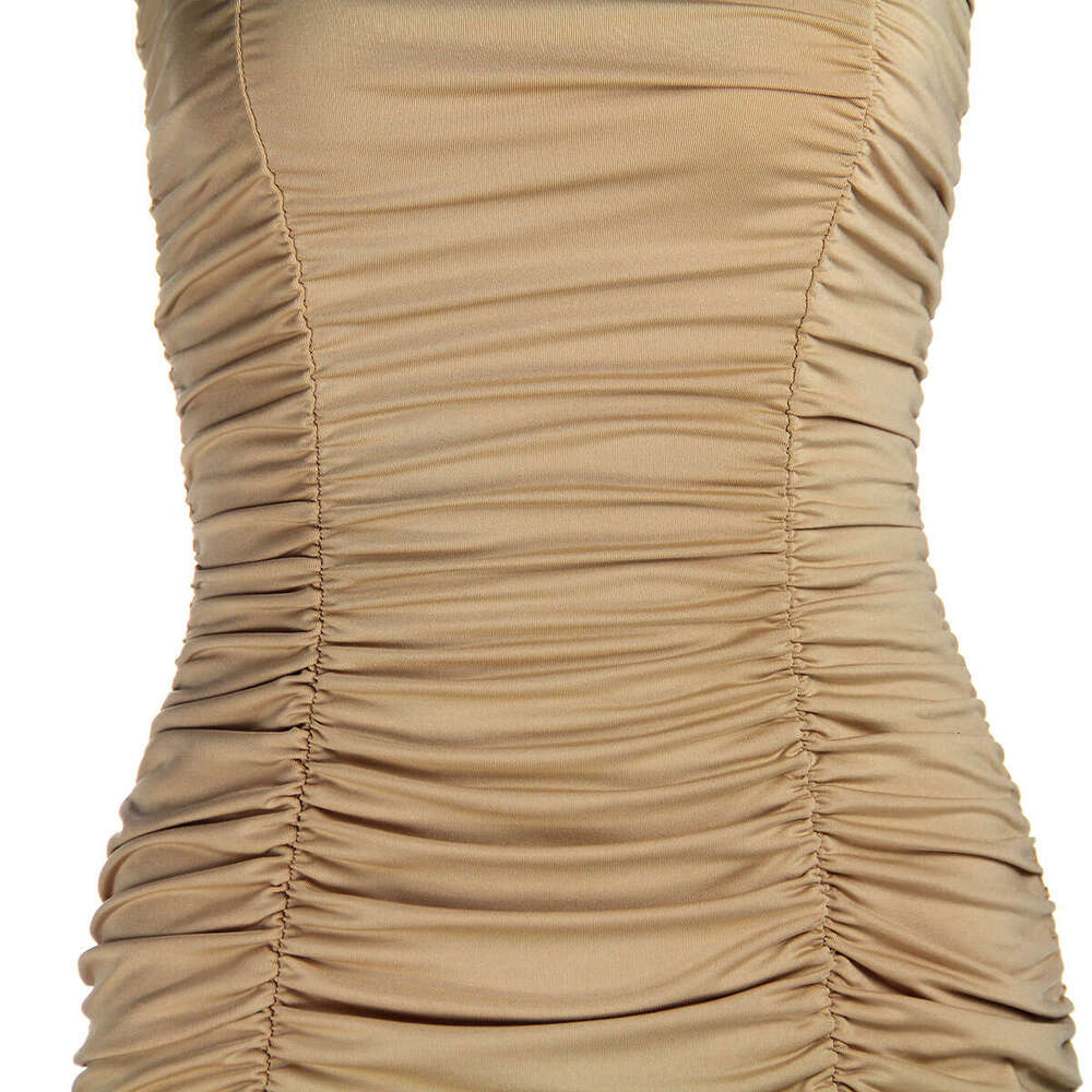 Spring summer European and American women's sexy strapless nightclub pleated hip hing dress 8505 2025 new casual fashion trend clothing