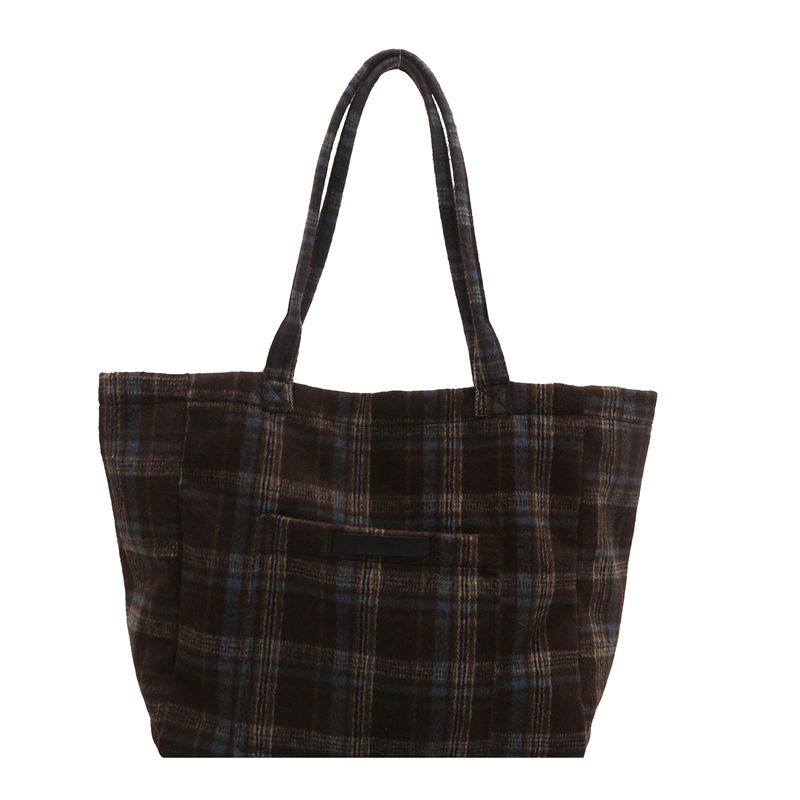 Free Delivery Designer Bag 2025 Winter New Personalized Plaid Casual Commuting Shoulder With Fashionable And Niche Design Underarm Tote Luxury Bag