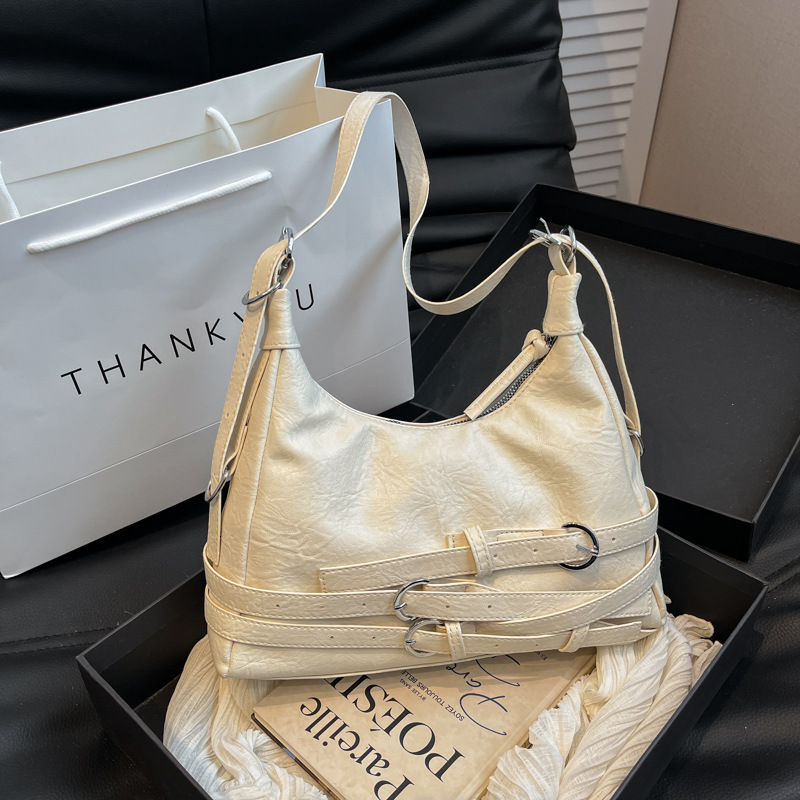 Free Delivery Designer Bag Winter Sweet Cool Hot Girl Motorcycle Underarm For Women 2025 Trendy Fashion Crescent Versatile Single Shoulder Crossbody B