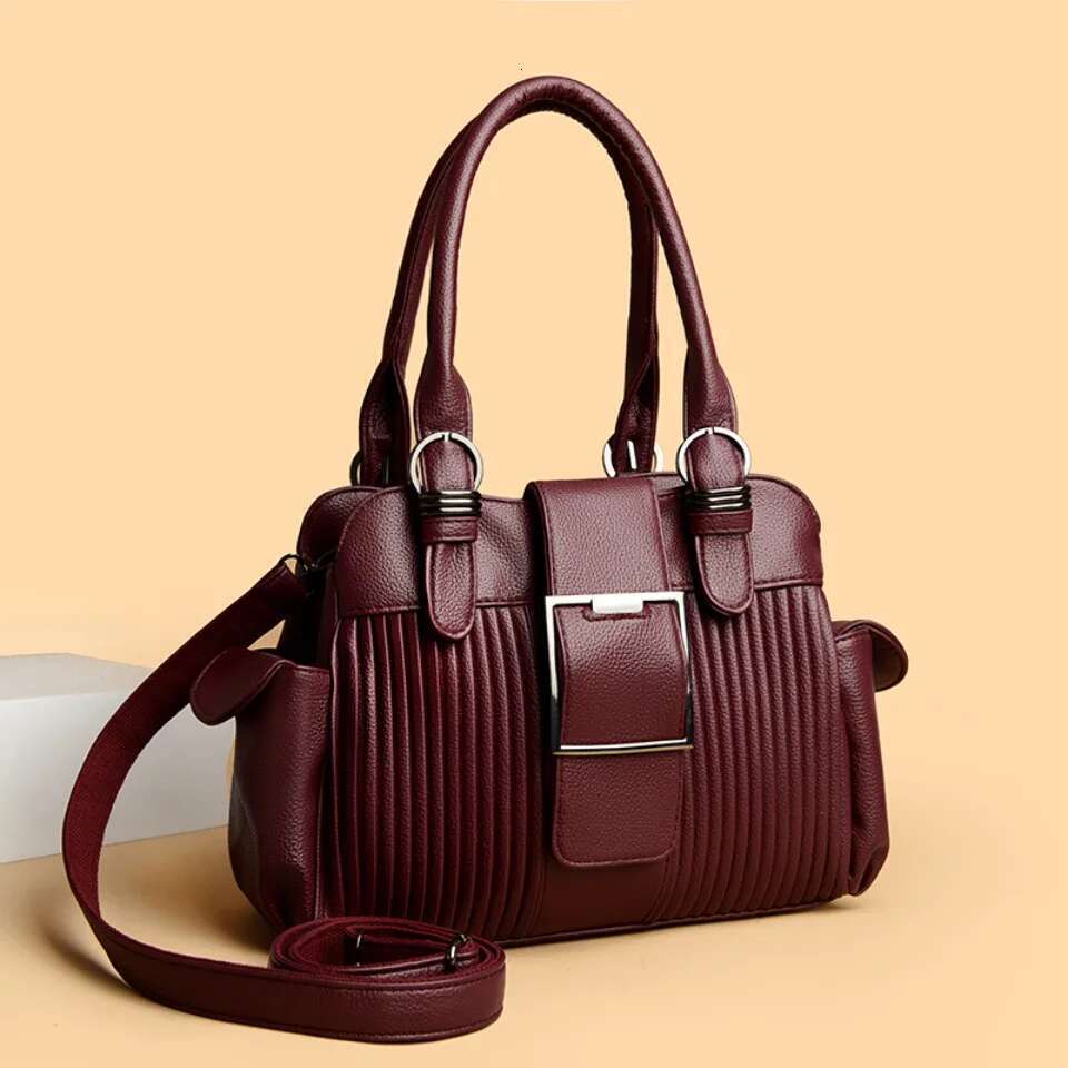 Two-Layers Ladies Casual Tote Hand Bag Leather Handbags Designer Daily Commuting Shoulder Bags For Women Mother Sac