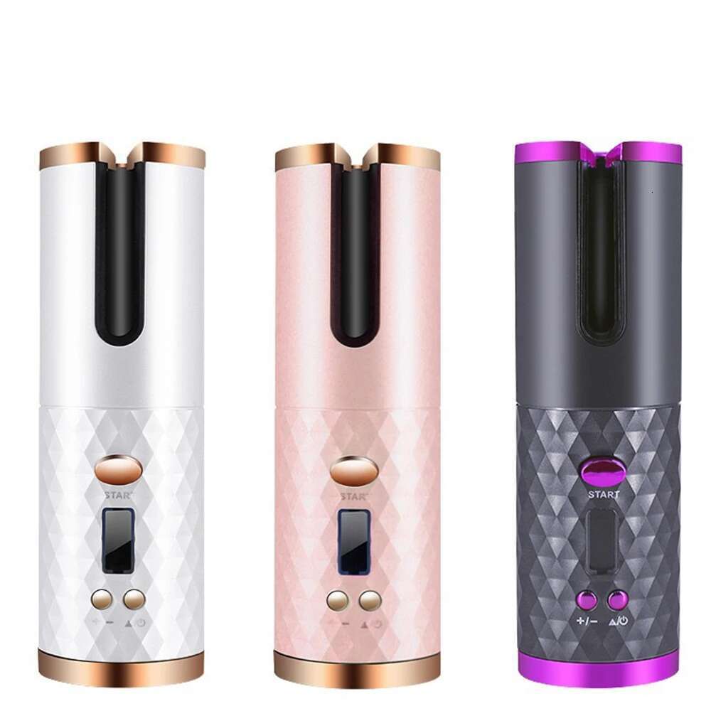 Smart Wireless Automatic Curler With LCD Display Portable Rechargeable Lazy Curling Iron For Home Travel Hair Styling Tool