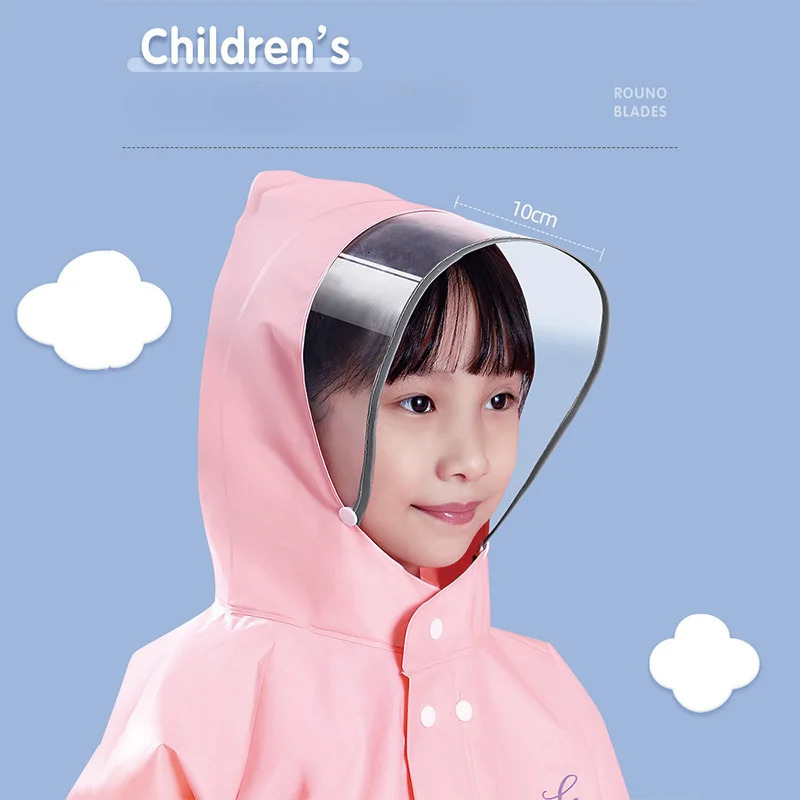 5-12 Year Old Childrens Cartoon Raincoat Thickened and Extended Waterproof Raincoat with Backpack Space Large Capacity Raincoat 250515