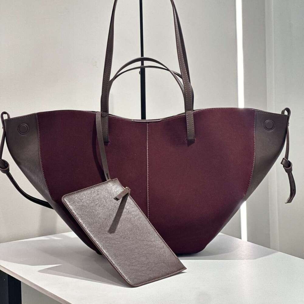Women's Bags Designer New Frosted Leather Wing Boat Tote Bag, Large Capacity