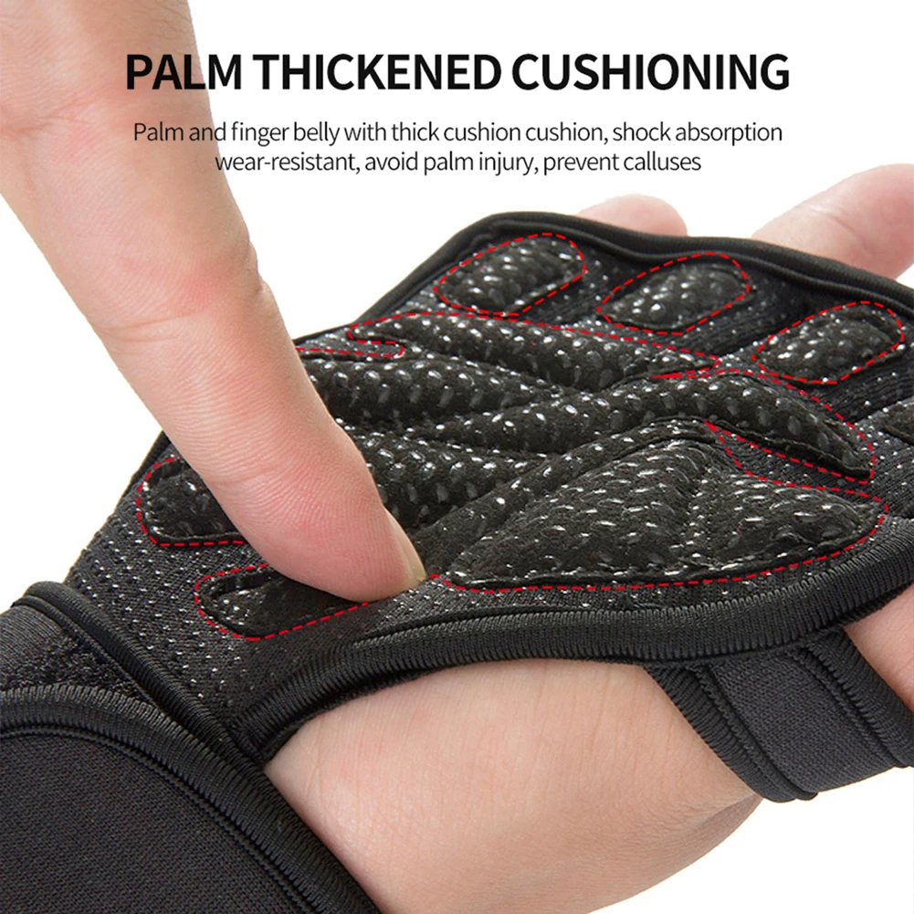 Weight Lifting Training Gloves with Wrist Support Workout Gloves Adjustable Cycling Gloves Non Slip for Gymnastics Pull Ups Hard Pull Iron Gloves with
