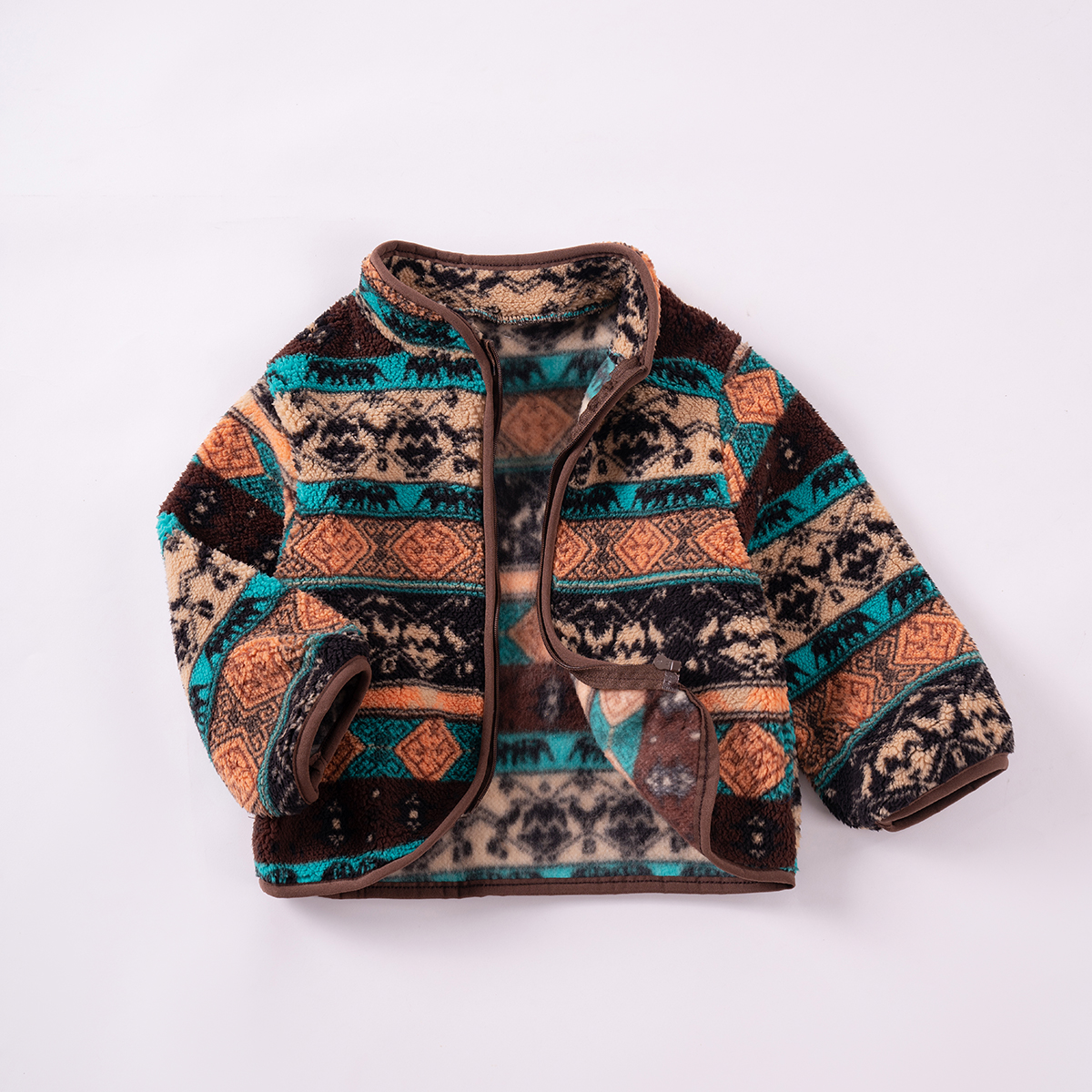 Baby Fall/Winter Zipper Jacket is designed in vintage ethnic style, loose fit, thickened and warm, perfect for daily cozy wear in fall and winter seas