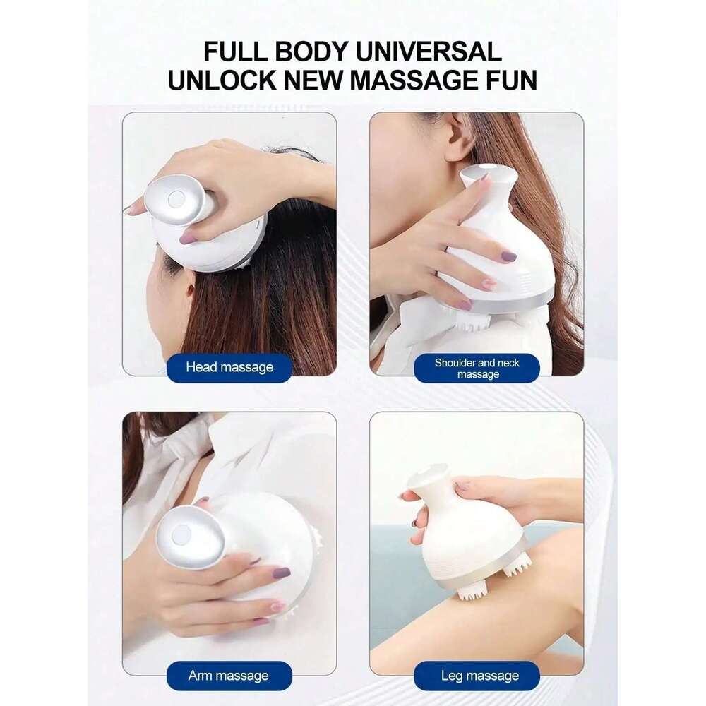 Scratcher For Full Body Massage High Frequency 4 Heads Electric Scalp Stimulator hine Silicone Head Massager