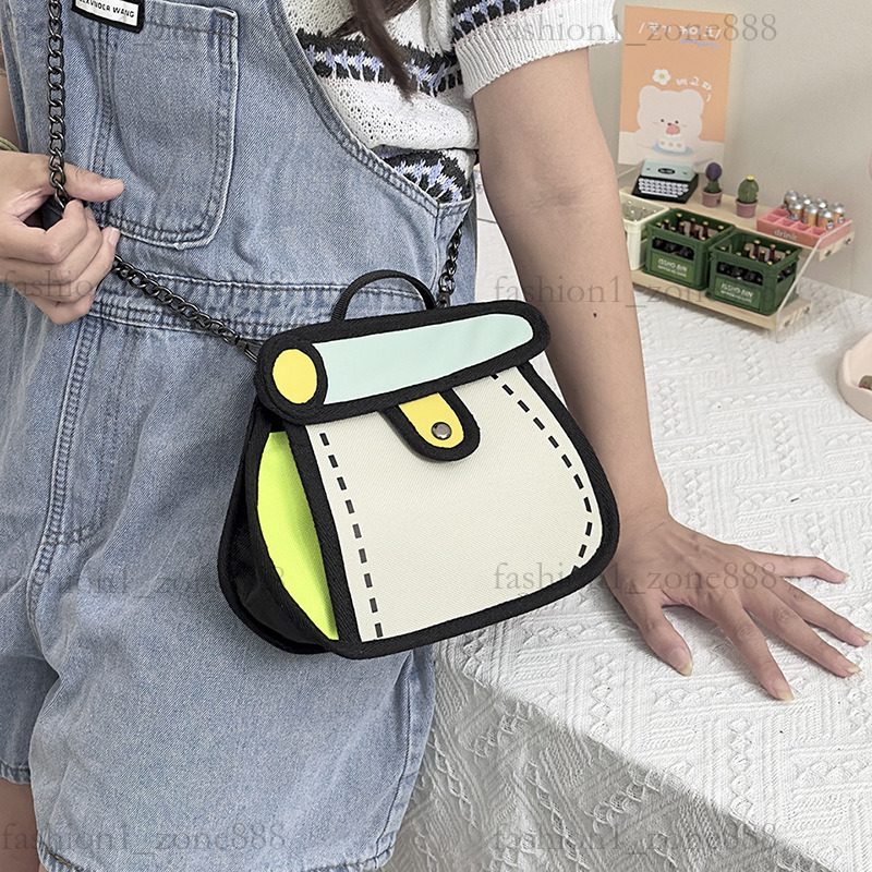Super Cute Designer Bag Fashion 2D Cartoon Tote Bag High Quality Canvas Handbag Luxury Mini Shoulder Bags Outdoor Beach Party Holiday Gift Summer Godd
