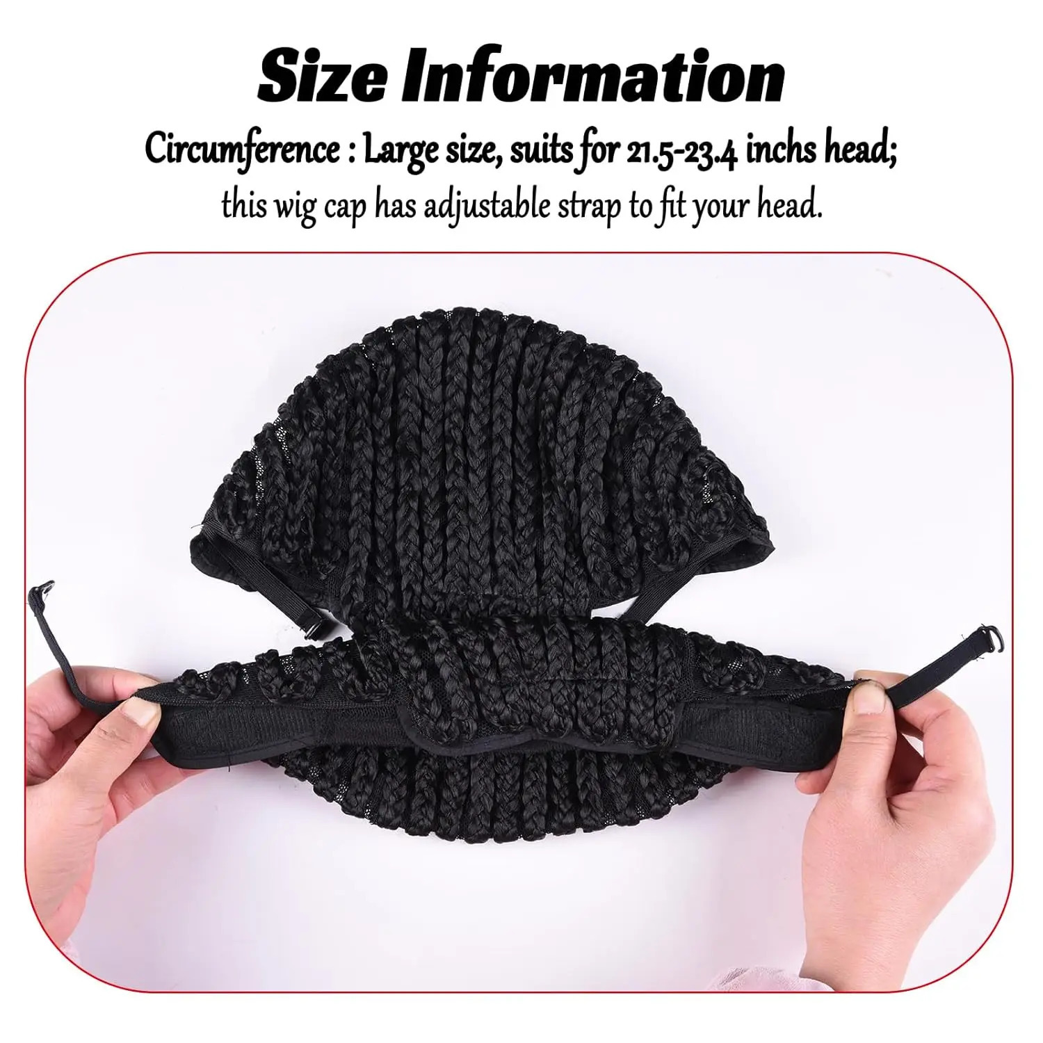 1 piece black crochet net cap crochet wig cap breathable braided cornrow cap with adjustable band for easy sew in weave wig cap 250513