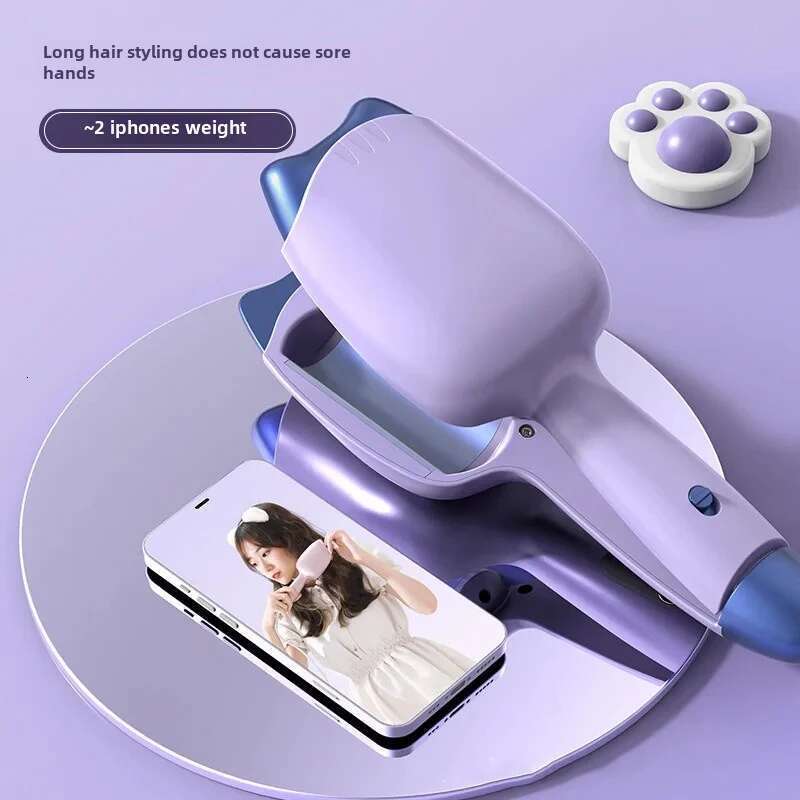 32mm Cat Ear Egg Roll Stick: Water Ripple Iron for Big Waves-Unique Design, Fast Heating Styling Tool Curling Hair Tools