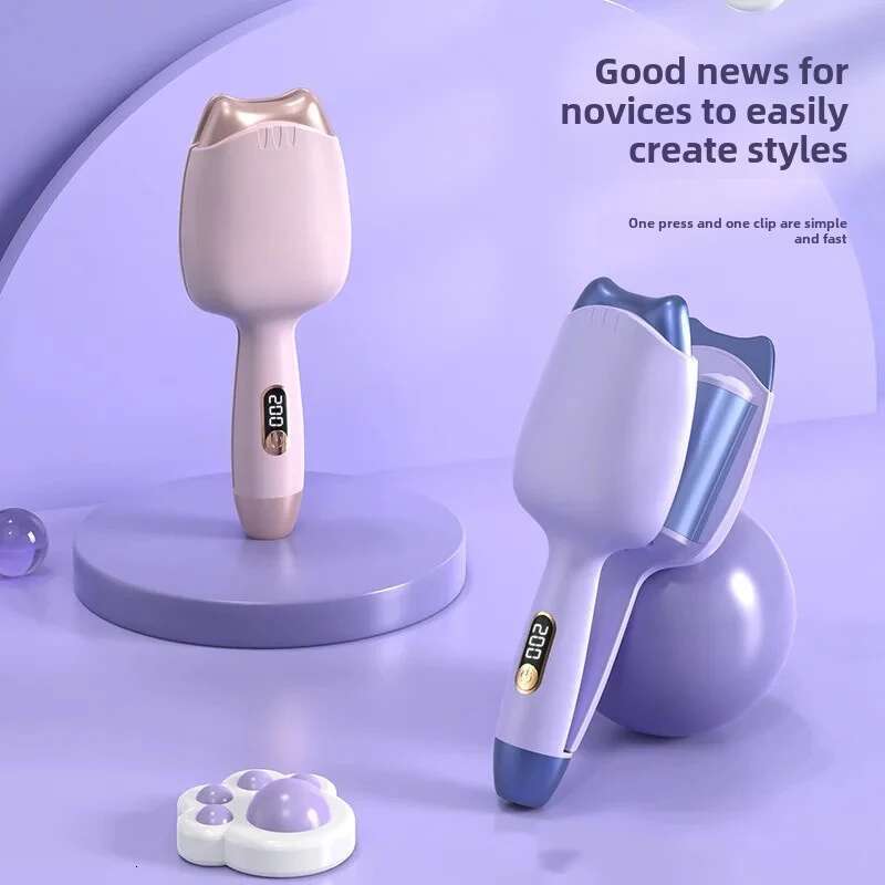 32mm Cat Ear Egg Roll Stick: Water Ripple Iron for Big Waves-Unique Design, Fast Heating Styling Tool Curling Hair Tools
