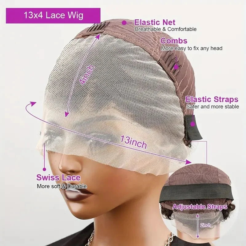 Pixie Curly 100% Human Hair Wig 13x4 Short Bob Wig Pixie Cut #350 Colored 99J Lace Frontal Human Hair Wigs for Black Women 250512