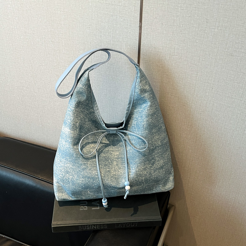Korean Denim Armpit New Luxury Bag Free Delivery Designer Bag Women's 2025 New Spring/summer Fashion College Style Tote Large Capacity Shoulder B
