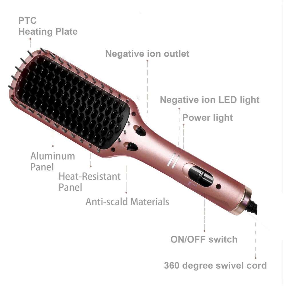 Electric Straightening Brush Hot Straightener Professional Women's Hair Heating Comb for Culry Styling Appliances