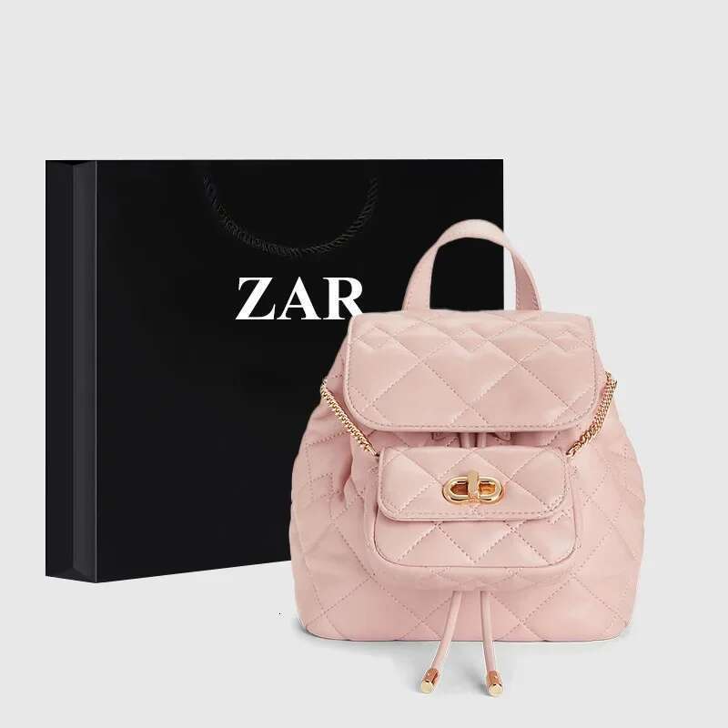 Guangzhou Women's Tweed Style Argyle Double Shoulder Bag Spring New Niche Design High-end Feeling Chain Backpack