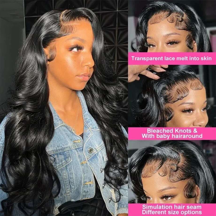 13X6 Body Wave HD Transparent Lace Front Human Hair Wig 40 Inch Pre Preplucked 5X5 200 Density Glueless Brazilian Wigs For Women