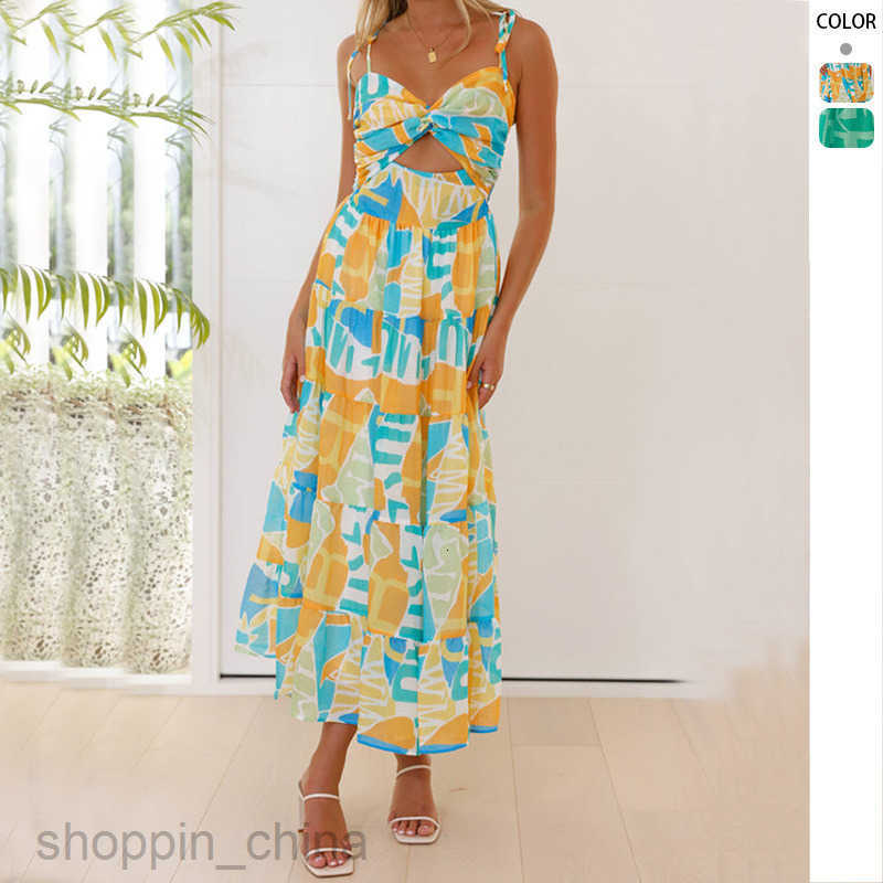 Women Dresses Spring Women's New Fashion Printed Strap Sleeveless Long Dress for Women