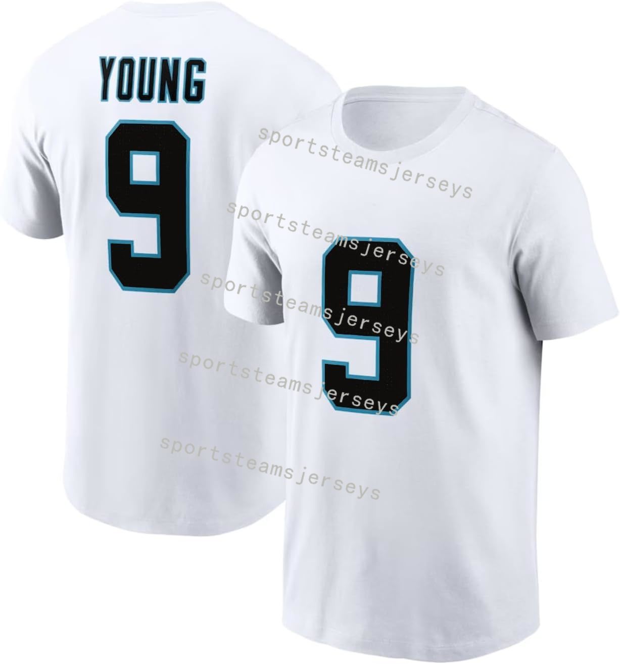 Bryce Young No.9 Football T-Shirt Cotton Jersey Carolina