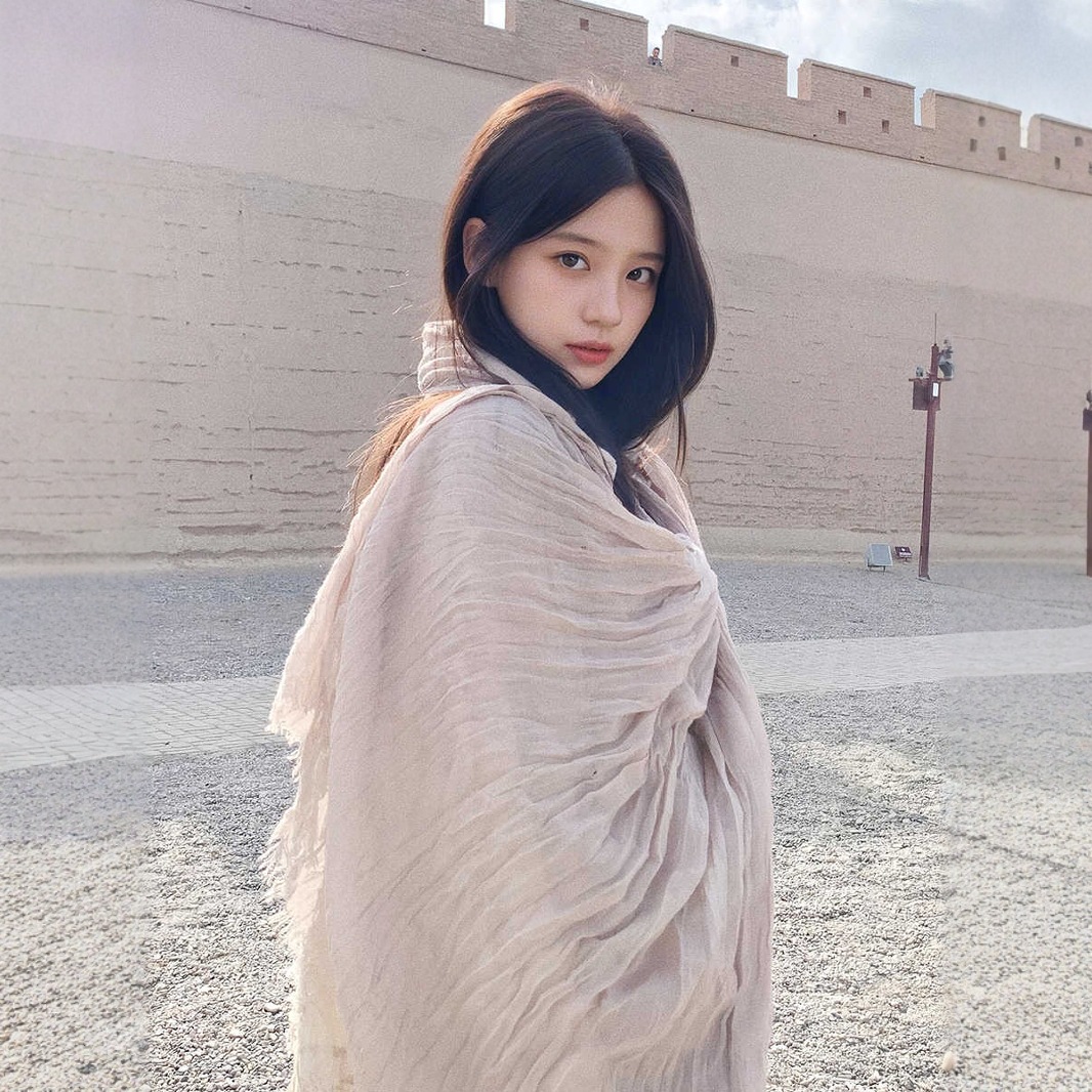 K722 Beige retro literary cotton and linen scarf women's spring and autumn northwest travel shawl wasteland style vintage silk scarf shawl