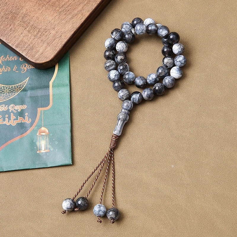 Prayer Muslim Saudi bracelet, 33 handmade cracked beads, bracelet accessories
