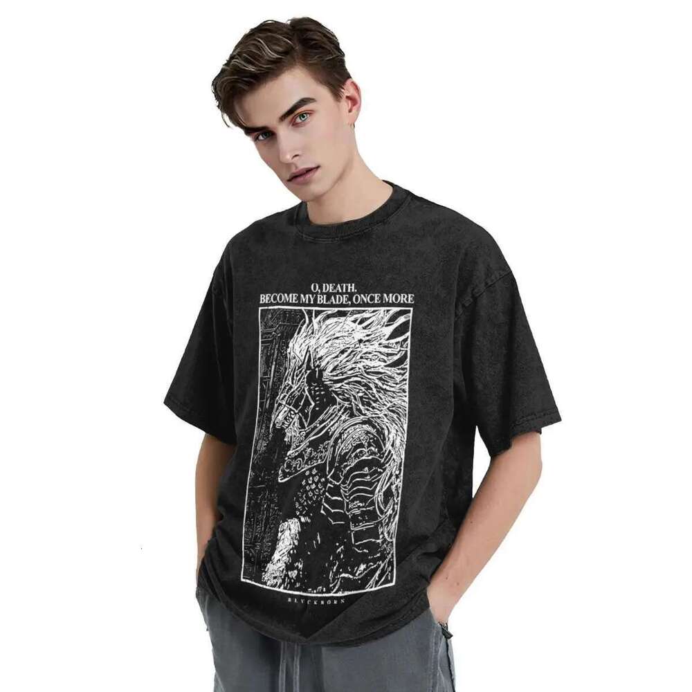 Washed T Shirt Malikeths Hip Hop Novelty T-Shirt Oversize Streetwear 100% Cotton Summer Tops Tees for Men Women
