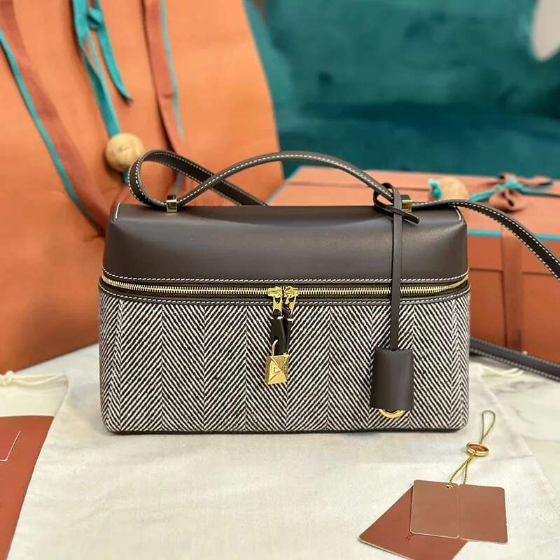 New canvas patchwork lunch box European and American fashion single shoulder crossbody women's bag, armpit bag