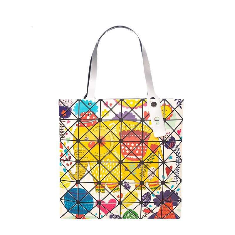 2025 Summer New handbag Folding Geometric Splicing Diamond Grid Women's Fashion Trend Small Simple Underarm Bag