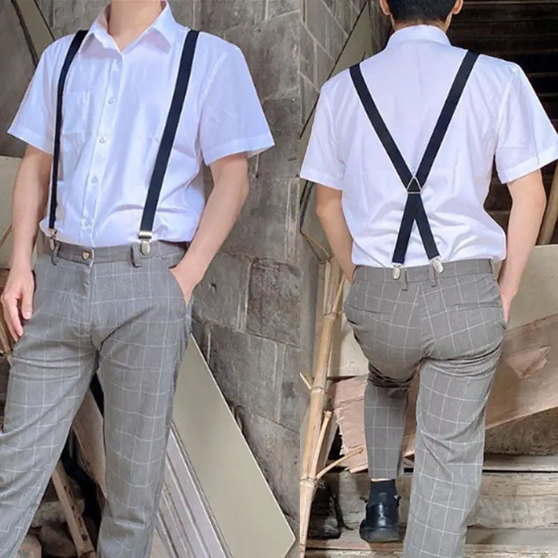 Men Work Heavy Duty Suspenders Adjustable Elastic Trouser Braces Belt Strap Suspenders Braces Women Pants Shirt Skirt Accessorie 250515