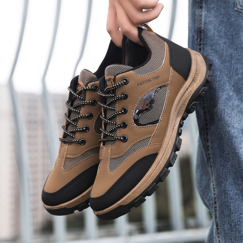 Outdoor hiking men's casual sports autumn and winter velvet cotton shoes, thick soled running shoes