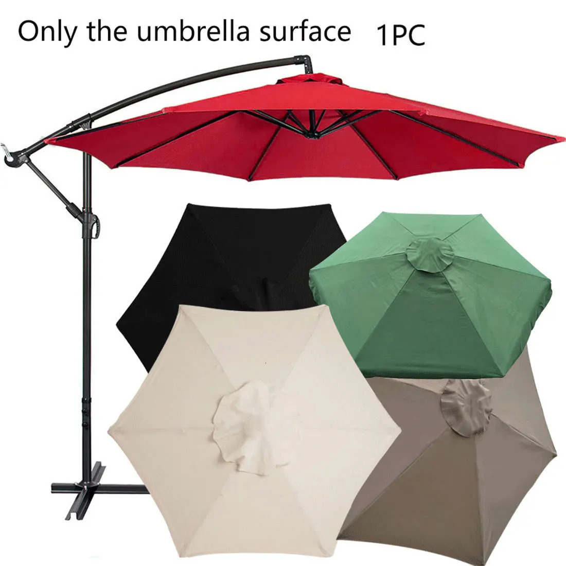 22.73m Garden Umbrella Cover Waterproof Beach Canopy Outdoor Garden UV Protection Parasol Sunshade Umbrella Replacement Cover 250428