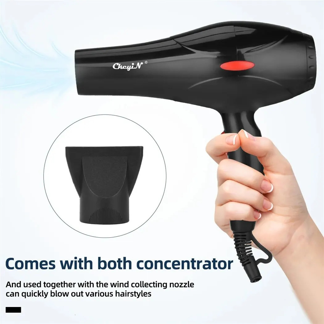 CkeyiN 1600W Hair Dryer Professional Negative Ion Blower Home Use Cold Blow Drying Salon Blower Diffuser Concentrator Nozzle 250513