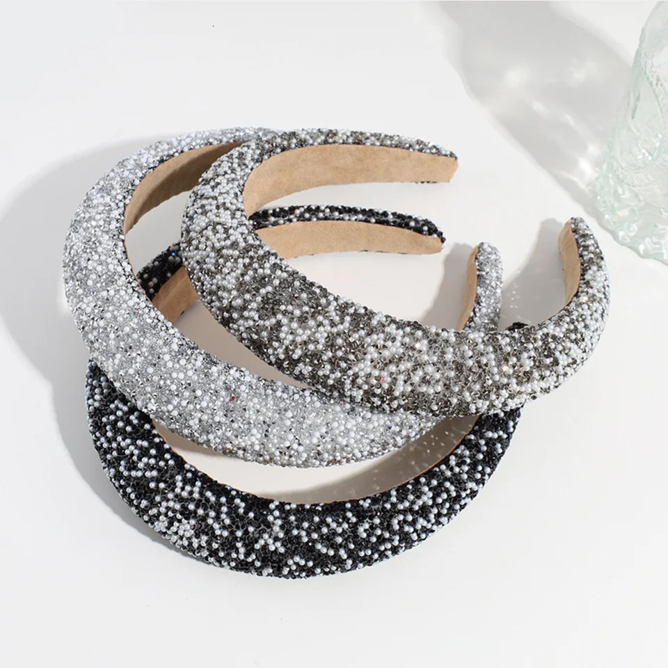 Inlaid Rhinestone HairBands for Women Korean Fashion Hair Pressure Headband Small Pearl Wedding Hair Jewelry Accessories 250509