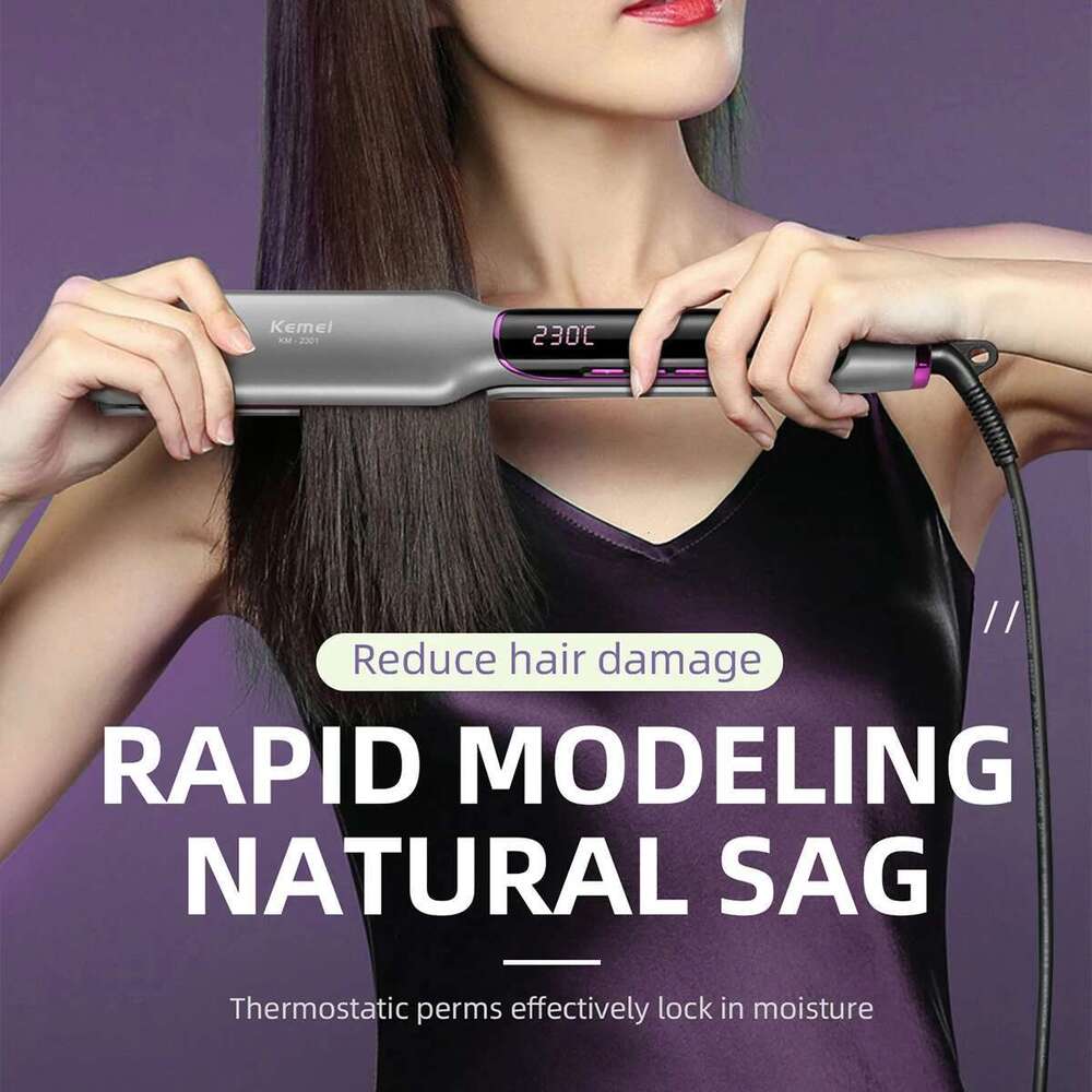 Kemei Professional Straightener With LCD Ceramic Ionic Fast Heat-Up Hair Flat Negative Ion Iron Styling Tools KM-2301