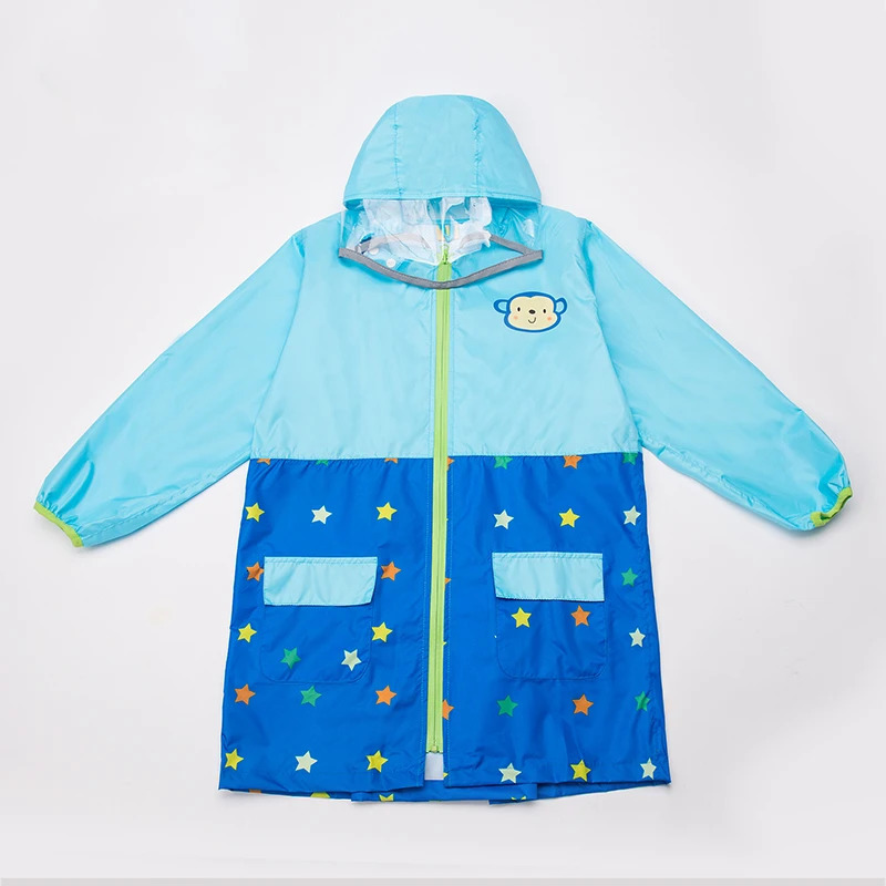 Baby Raincoat Children Monkey Rain Poncho Kindergarten Boys Girls Waterproof Jacket Camping Travel RainWear With Breathable Mesh 250515
