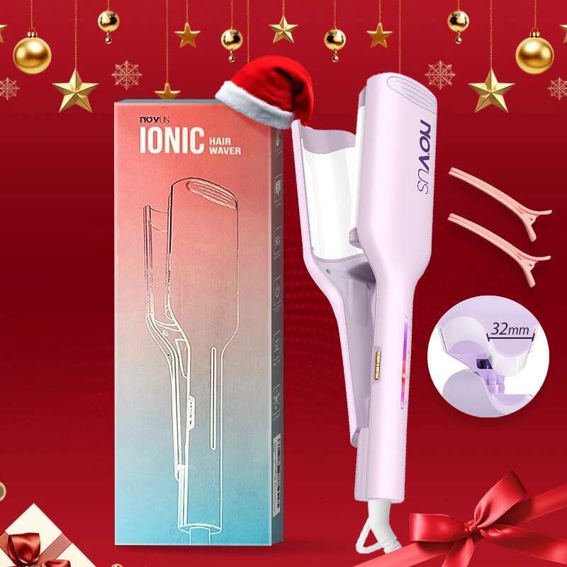 NOVUS 32mm iron anti-scalding 6000W negative ion curling head 30 seconds fast heating Christmas gift