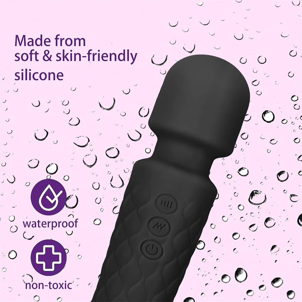 20 Pulsating Patterns and 8 Fierce Speeds Rechargeable Silicone Vibrator Sex Toy Wand Massager Clitoris Stimulator Vibrators 250515