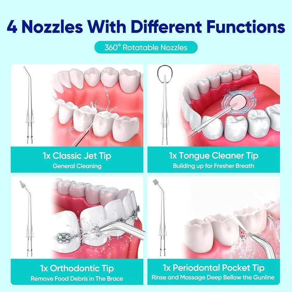 Oral Irrigator Portable Water Flosser Dental Pick 5 Modes 360° Rotated Jet For Cleaning Teeth Thread Floss Mouth Washing hine