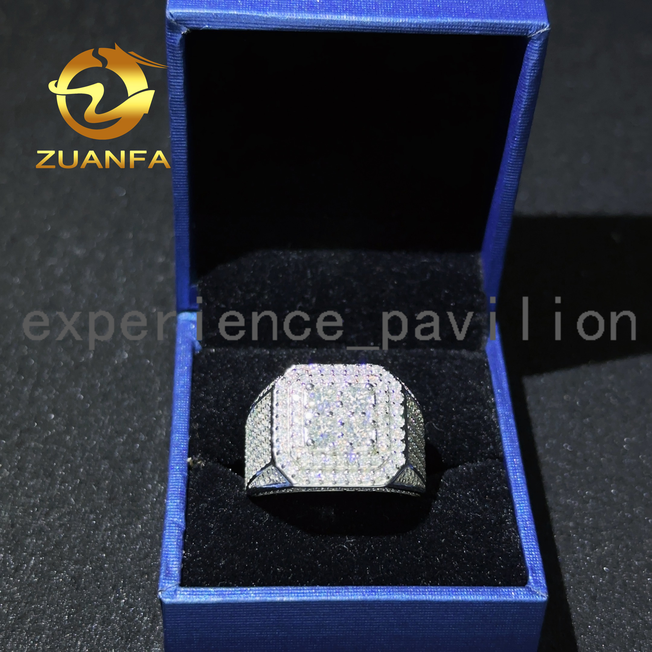 Hot Selling Trendy 10-Style Silver 925 Iced Out Rings Fashion Mens Gold Plated Bling Hip Hop Cuban Ring Moissanite Diamond