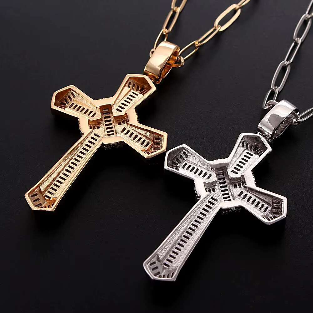 Hip Hop Dia Wholesale Jewelry CZ Cross Pendant for WOMEN Pendent Necklace Men