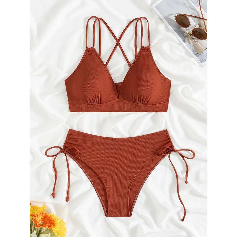 2025 Two Piece Swimsuit Women Bikini Set High Waist Swimwear Monokini Bathing Suit Female Summer Beach Bodysuit Dress