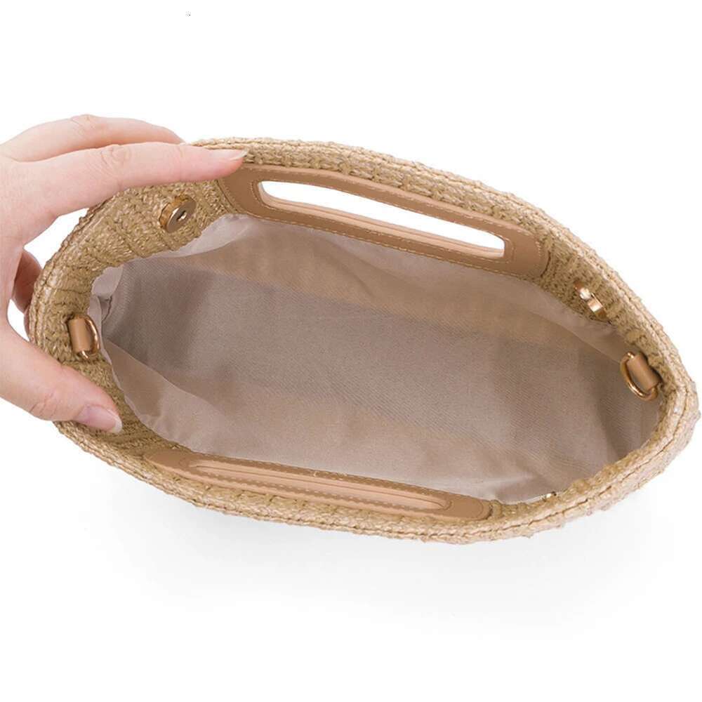 Clutch Handbag Purse For Women Straw Woven Raffia Top Handle Rattan Shoulder Crossbody Bags Vacation Summer Beach Bag