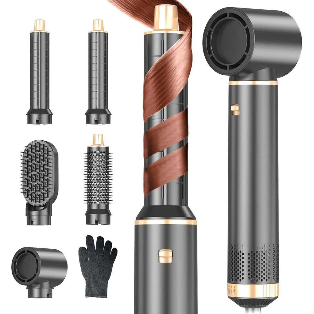 5 in 1 Dryer Hot Curling Brush Negative Ion Air Styler for All Hair Types Home and Travel