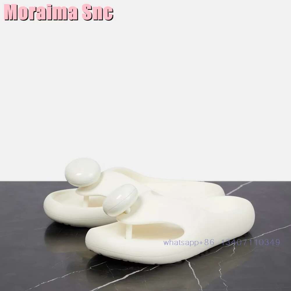 Foam Pebble Thong Sandals Round Open Toe Flip Flops Thick Bottom Sexy Fashion Women's Summer Beach Slides Outdoor Casual 2024