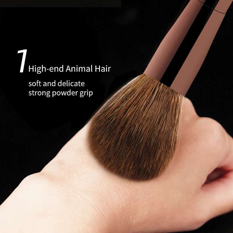 Hourglass Makeup Set Mini Portable 7 Pcs, High Quality Soft Animal Hair Include Eyeshadow,Blush,Powder Brush